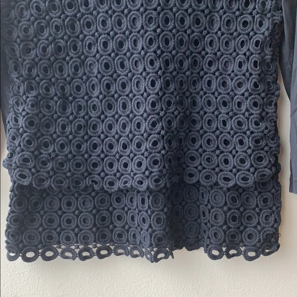 j.Crew black crochet top